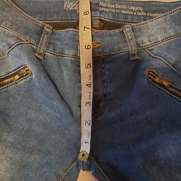 Mossimo denim size 2 mid-rise denim leggings accent zippers - Picture 11 of 12